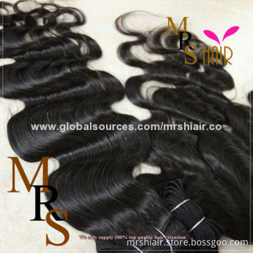20-inch Natural Black New Body Wave Peruvian Hair Weaving
